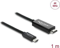 Delock Koaxiales USB Type-C zu HDMI Kabel DP Alt Mode 4K 60 Hz mit Geflechtmantel - Kabel - Digital/Daten (81703)