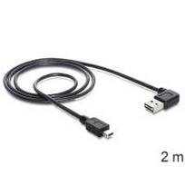 Delock EASY-USB - USB-Kabel - Mini-USB, Typ B (M) zu USB (M) - USB2.0 - 2,0m - 90° Stecker - Schwarz (83379)