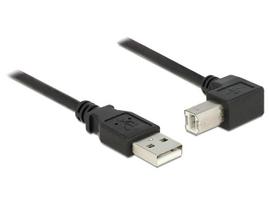 DeLOCK - USB-Kabel - USB2.0 Typ A, 4-polig (M) - USB2.0 Typ B (M) gewinkelt 90° - 2,0m - Schwarz (83528)