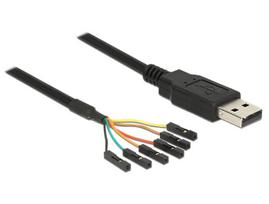 DeLock Converter USB2.0 > Serial-TTL 6 pin pin header connector individually 1,8 m (3,3 V) - Serieller Adapter - USB - Seriell (83787)