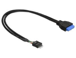 DeLOCK - Internes USB-Kabel - 9-poliger USB-Header (M) - 19-polige USB3.0-Stiftleiste (W) - 45cm - Schwarz (83791)