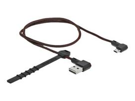 DeLOCK Easy - USB-Kabel - USB (M) 90° abgeschrägt, umkehrbar bis Micro-USB Typ B (M) 90° abgeschrägt, umkehrbar - USB2.0 - 50cm - Schwarz (85270)