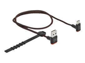 Delock EASY-USB 2.0 Kabel Typ-A Stecker zu USB Type-C™ Stecker gewinkelt oben / unten 0,5 m schwarz (85275)