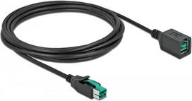 DeLOCK - PoweredUSB extension cable - USB PlusPower (12 V) (M) bis USB PlusPower (12 V) (W) 3,0m - Schwarz (85982)