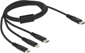 Delock - Kabel nur zum Laden - USB-C zu Micro-USB Typ B, Lightning, USB-C - 1,0m - Schwarz (87149)