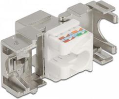 Delock Keystone Modul RJ45 Buchse zu LSA Cat.6A 180° werkzeugfrei Metall