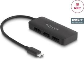 Delock USB Type-C Splitter (DP Alt Mode) zu 3 x DisplayPort MST 4K 60 Hz