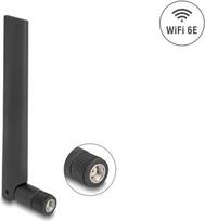 Delock WiFi 6E Antenne RP-SMA Stecker 3 dBi omnidirektional mit Kippgelenk schwarz (89078)