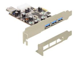 Delock PCI Express Card > 3 x extern + 1 x intern USB3.0 - USB-Adapter - PCIe Low-Profile - USB, USB2.0, USB3.0 - 4 Anschlüsse (89281)