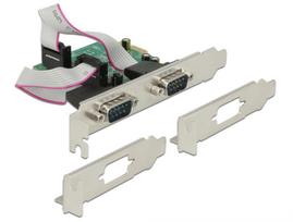 DeLock PCI Express Card > 2 x Serial RS-232 High Speed 921K with Voltage supply - Serieller Adapter - PCIe 2.0 - RS-232 x 2