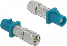 DeLOCK - RF-Adapter - FAKRA Z-Anschluss (S) bis SMA (S) - RAL 5021, Wasserblau (89861)