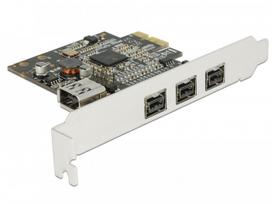 DeLock PCI Express Card > 3 x external FireWire B + 1 x internal FireWire A - FireWire-Adapter - PCIe - FireWire 800