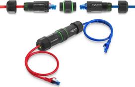 Delock Kabelverbinder RJ45 Buchse zu RJ45 Buchse Cat.6 mit M16 Gewinde IP68 staub- und wasserdicht