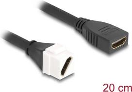 Delock - HDMI-Kabel - HDMI weiblich zu HDMI weiblich Keystone - 20cm - Schwarz - unterstützt 8K 60 Hz (7680 x 4320) (90326)