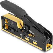 Delock Crimpzange für 6P/8P RJ45/RJ11 Stecker Cat. 5/6/7 mit Klinge und Abisolierer