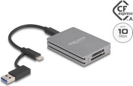 Delock - Kartenleser (CFexpress Type A, SD, SDHC, SDHC UHS-I, SDHC UHS-II, SDXC, SDXC UHS-I, SDXC UHS-II, SD 3,0 UHS-I, SD 4,0 UHS-II) - USB-C 3,2 Gen 2 (91013)