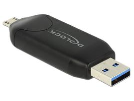 DeLOCK Micro USB OTG Card Reader + USB3.0 A male - Kartenleser (MS, MMC, SD, microSD, SDHC, SDXC) - USB2.0/USB3.0 (91734)