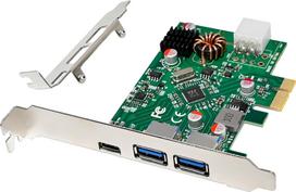 InLine Schnittstellenkarte - 2x USB-A - 1x USB-C 3.2 Gen.1 - PCIe - PD3.0 - mit 6pol (76661M)
