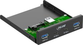 InLine 3,5 Front Panel - 2x USB-A + 2x USB-C - 10Gb/s - Metall - schwarz (33456C)