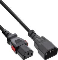 InLine Kaltgeräteverlängerung C13 verriegelbar auf C14 schwarz - Kabel - Strom/Netzteil (16934L)