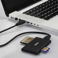 Hama Multi-Card Reader - Kartenleser (CF I, MS, SD, MS Duo, MS PRO Duo, microSD, SDHC, microSDHC, MS PRO-HG Duo, SDXC, microSDXC) - USB3.0 (00181018)