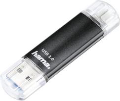 Hama FlashPen Laeta Twin - USB-Flash-Laufwerk - 256GB - USB 3.0 / micro USB - Schwarz