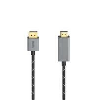 Hama 00200506 Video Cable, DisplayPort Plug - HDMI Plug, Ultra-HD 4K@60Hz 1.5m