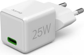 Hama Schnellladegerät, USB-C, PD/Qualcomm®, Super-Mini-Charger, 25 W, Weiß (00201981)