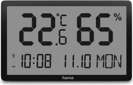 Hama Thermometer und Hygrometer Lombok, digital, für innen, Schwarz (00222232)