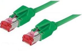 Patchkabel S/FTP, PiMF, Cat 6, grün, 15,0 m halogenfrei, mit Draka-Kabel und Hirosesteckern TM21 (bisherige Bezeichnung S/STP) (71815G)