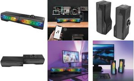 LogiLink Mobile Soundbar mit Partylicht, schwarz kabelloses 2-in-1 Gaming-Sound-System, berührungsgesteuerte - 1 Stück (SP0059)