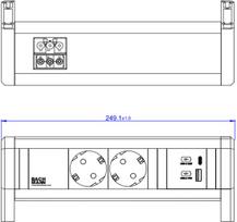 Bachmann Steckdosenleiste Desk 2xCEE7/3 1xUSB A/C 22W GST18
