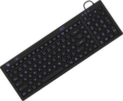 Industrietastatur, USB, Beleuchtet, Silikon, schwarz, Wasser und Staub geschützt IP68, DE Layout (KSK-6031INEL-B (DE))