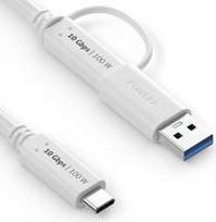 PureLink USB 3.2 Gen. 2x1 Kabel, 10Gbps, 100 Watt, USB St. C / St. C, Adapter auf USB A, weiß, 0,5 m (IS2512-005)