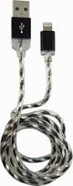 LC-POWER Kabel USB-Lightning-1M-8 1m black/silver,USB A auf Lightning (LC-C-USB-LIGHTNING-1M-8)