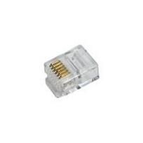 LogiLink RJ12 Stecker für Flachbandkabel, ungeschirmt Modularstecker 6P6C für Flachbandkabel, vergoldete Kontakte (MP0019)