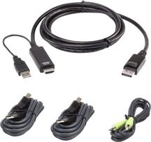 ATEN 1.8M USB Universal Secure KVM Kabel-Kit - 1,8 m - USB - USB - HDMI - Schwarz - DisplayPort (2L-7D02UHDPX4)