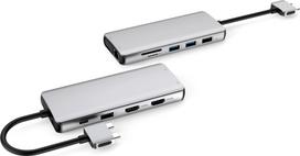 eSTUFF Dual USB-C Dock - Dockingstation - USB-C 3.2 Gen 1 - VGA, HDMI - GigE - für Apple Mac mini (Anfang 2020, Ende 2018), MacBook Pro