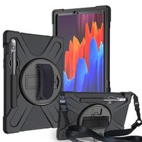 eSTUFF Defender Case - Hintere Abdeckung für Tablet - Silikon, Polycarbonat - Schwarz - 27,90cm (11) - für Samsung Galaxy Tab S7 (ES681843-BULK)