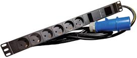 Lanview LVR261876D. PDU-Typen: Standard, Rack-Kapazität: 1U, Typ: Einphasig. Anzahl der AC-Ausgänge: 6 AC-Ausgänge, AC-Steckertypen: Typ K, Stecker: IEC 60309. LED-Anzeigen: Leistung, Kabellänge: 4 m. Nominale Eingang Spannung: 230 V, Stromstärke (maximal): 16 A, Nominale Ausgang Spannung: 230 V. Breite: 482,5 mm, Tiefe: 44,4 mm, Höhe: 44,4 mm (LVR261876D)