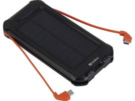 Sandberg Active - Solar-Powerbank - 3-in-1 - 10000 mAh - 37 Wh - 2.1 A - 3 Ausgabeanschlussstellen (USB, Micro-USB Type A, USB-C) (420-72)