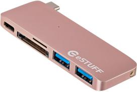 eSTUFF Allure Series - Hub - 2 x SuperSpeed USB3.0 x USB-C - Desktop (ES84121-ROSE)