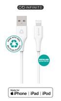 eSTUFF INFINITE - Lightning-Kabel - USB männlich zu Lightning männlich - 2,0m - MFI-zertifiziert - weiß - 100 % recycelter Kunststoff (ES601270-BULK)