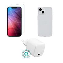 eSTUFF - Zubehörkit für Handy - charger, cover, glass - für Apple iPhone 16e und iPhone 14 (ES-KIT-IPH14)