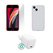 eSTUFF - Zubehörkit für Handy - charger, cover, glass - für Apple iPhone SE (3rd generation) (ES-KIT-IPHSE(2022))