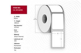 Capture Label 20x200, Direct thermal, 127mm, Non-perforated, Non-coated, 350 labels per roll, 10 rolls per box. (CA-3016098)
