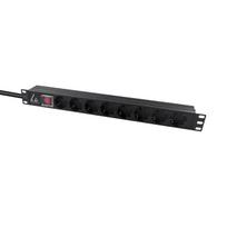 Lanview 19'' rack mount power strip 1U 10A with 8 x Schuko (LVR-2MSCH-SCH-C13-8)