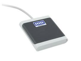 HID OMNIKEY 5022 CL (Anthracite/Gray) - Short 10cm Lead- Contactless only (13.56 MHZ) reader- CCID compliant- Optional Card Retainer and Mounting Accessories- MOQ 10 and multiples of 10 (R50220320-GR)