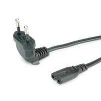 ROLINE - Stromkabel (250 VAC, 2.5 A) - Eurostecker (M) bis IEC 320 EN 60320 C7 (W) - 1.8 m - geformt, 90-Grad-Anschluss - Schwarz (19.07.2093)