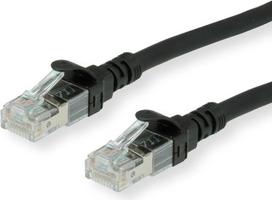 ROLINE - Patch-Kabel - RJ-45 (M) bis RJ-45 (M) - 50 cm - UTP - CAT 6 - halogenfrei, geformt, verseilt - Schwarz (21.15.2550)